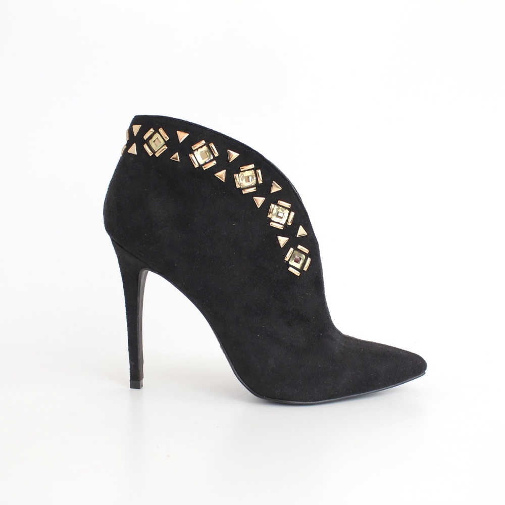 Faux Suede Leather Ankle Boots Booties Punk Studs